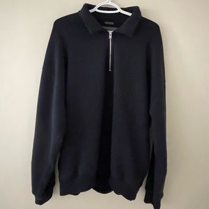Abercrombie & Fitch Oversized Navy Blue Quarter Zip Sweater